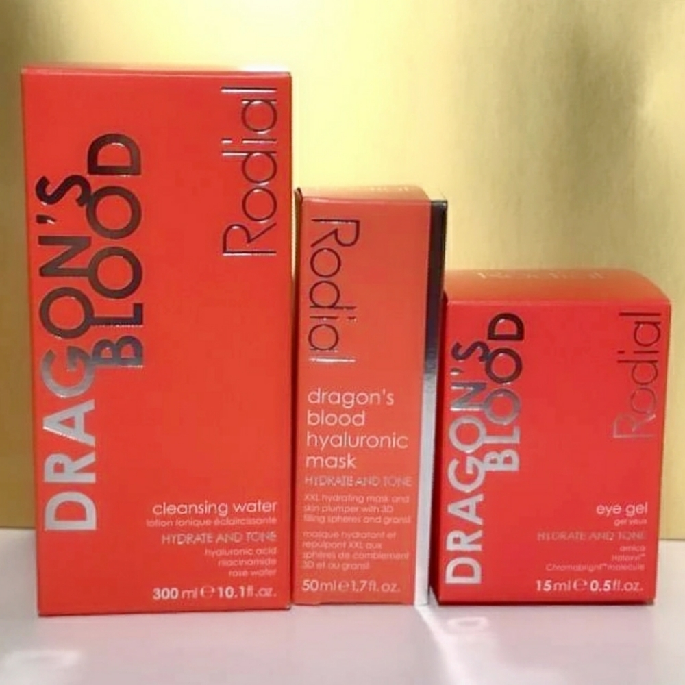 Rodial Dragon's Blood Bundle Gift Set: Eye Gel HA Mask Cleansing Water *BNIB - Picture 2 of 16